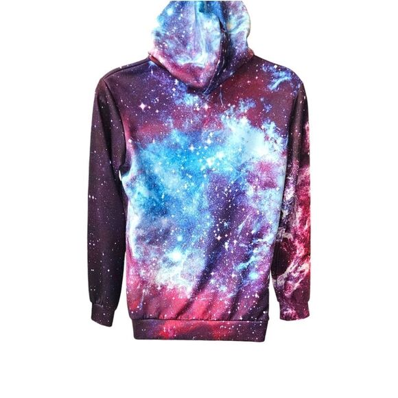 SPACE STAR TIE DYE HOODED PULLOVER SWEATSHIRT SIZE L/XL NWOT - Picture 9 of 11